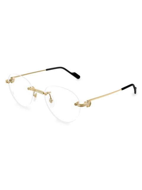 Cartier Women's Première de 55MM Round Glasses - Clear Gold