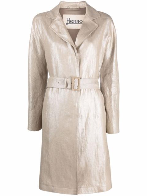 Herno belted single-breasted coat