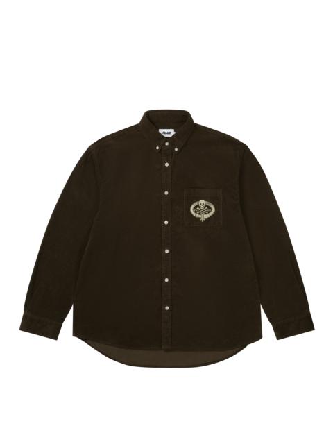 PALACE SKULL CREST CORD SHIRT BROWN