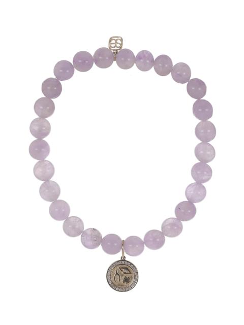SYDNEY EVAN Amyethyst Lucky Protection Coin Charm Bracelet