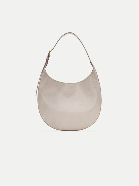 J.CREW Round shoulder bag in crackled leather