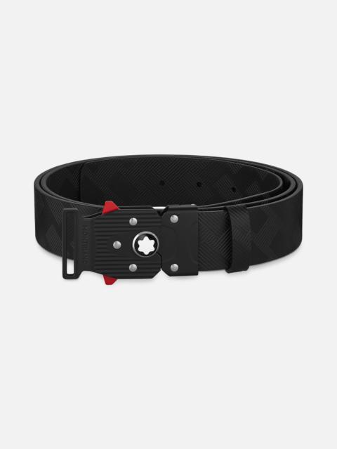 M LOCK 4810 black printed 35 mm leather buckle belt