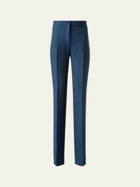 AKRIS Carl" Structured Double-Face Cotton Silk Pants