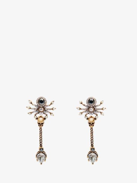 Alexander McQueen Jewelled Spider Earrings in Gold