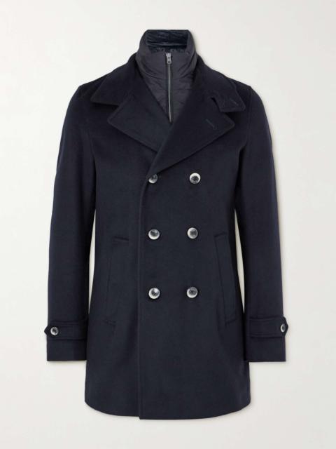 Herno Brushed Wool and Cashmere-Blend Peacoat