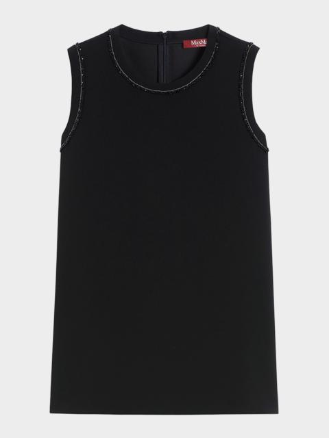 Max Mara Studio Sleeveless Bead-Trim Cady Blouse