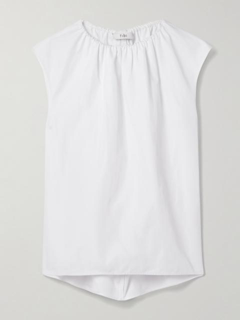 Tibi Gathered Poplin Top