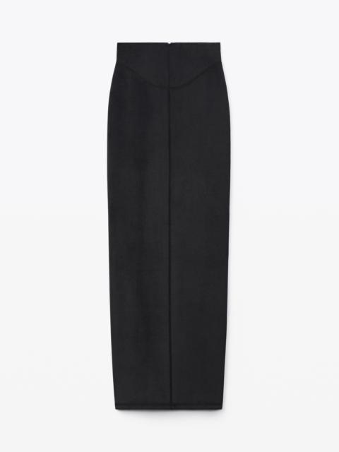 Alexander Wang COLUMN SKIRT IN STRETCH VELOUR PONTE