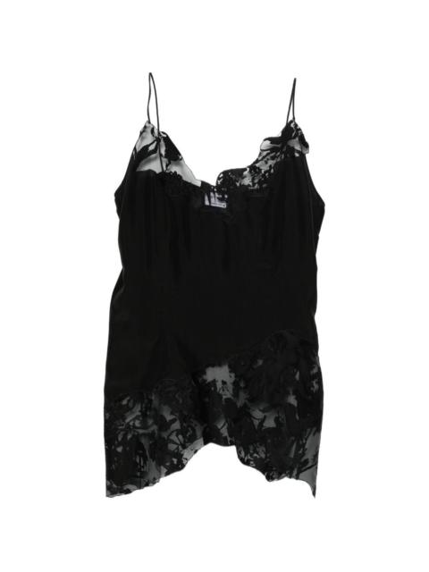 Alexander McQueen lace-trimmed silk blouse