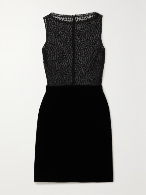 Givenchy Cotton-blend Lace And Velvet Mini Dress