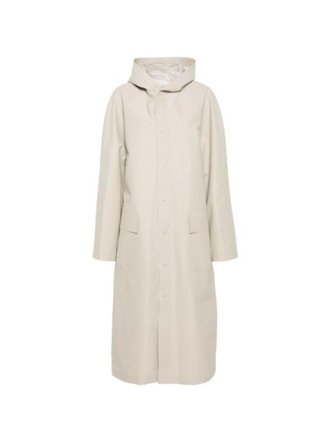 panelled hooded coat