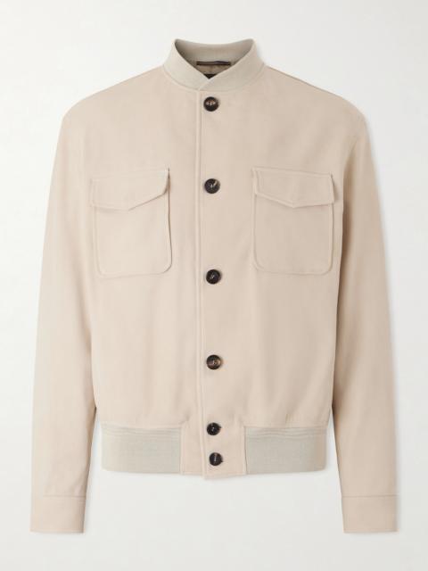 SLOWEAR Suede Bomber Jacket