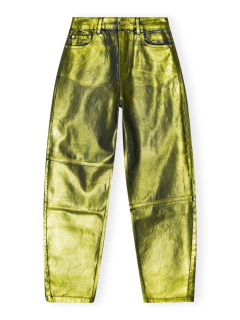 GANNI GREEN FOIL STARY JEANS