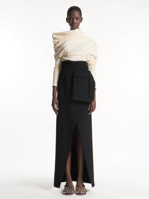 A.W.A.K.E. MODE MAXI SKIRT WITH BASQUE DETAIL BLACK