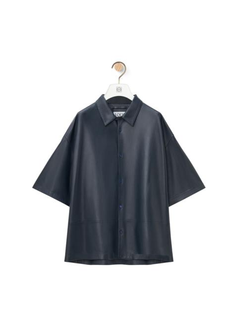 Short sleeve shirt in nappa lambskin