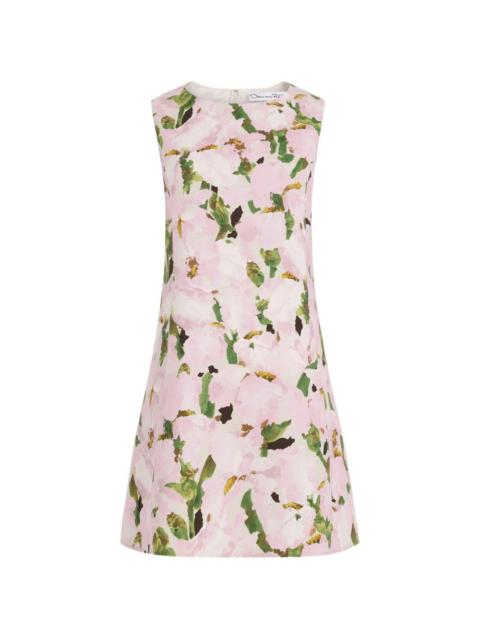 Oscar de la Renta Watercolor Iris mini dress