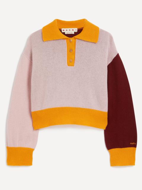 Marni Colour-Block Cashmere Polo Sweater
