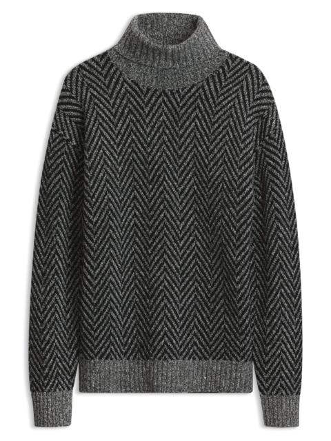 HUGO RELAXED-FIT TURTLENECK SWEATER WITH HERRINGBONE KNIT