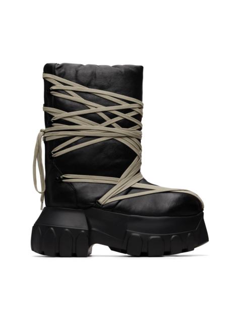 Rick Owens Black Tower Megalace Tractor Boots