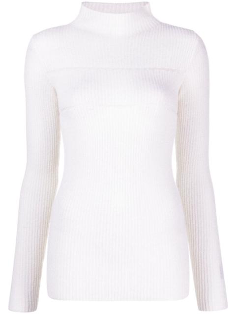 MSGM striped mock-neck jumper