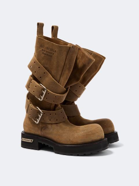 BALENCIAGA Venom suede biker boots