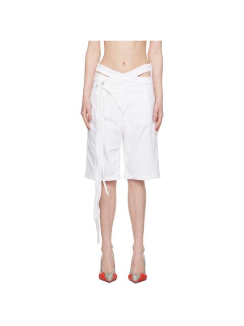 OTTOLINGER White Asymmetrical Denim Shorts