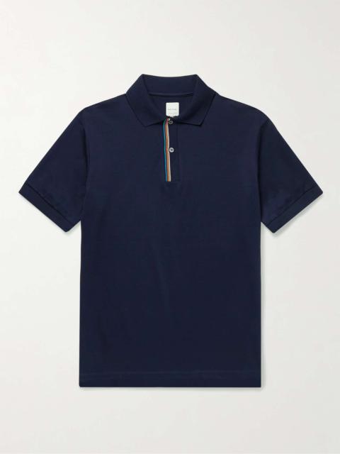 Paul Smith Striped Cotton-Piqué Polo Shirt