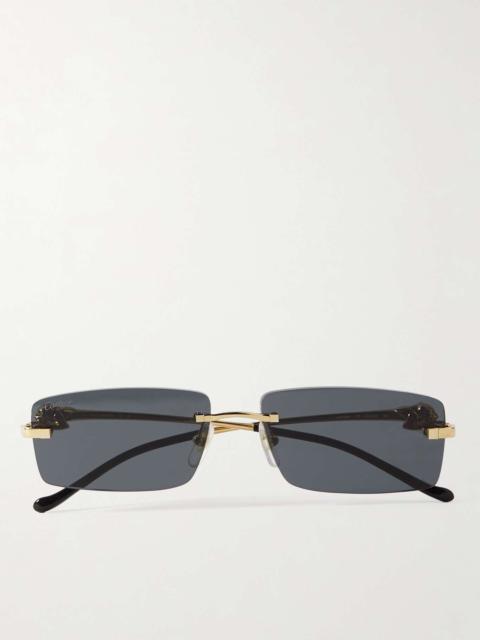 Cartier Panthère D square-frame gold-tone sunglasses