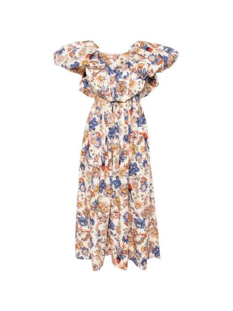 Francesca Magnolia-print dress