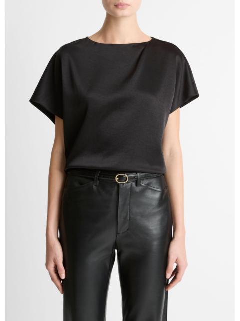 Vince Draped Satin Dolman-Sleeve Blouse