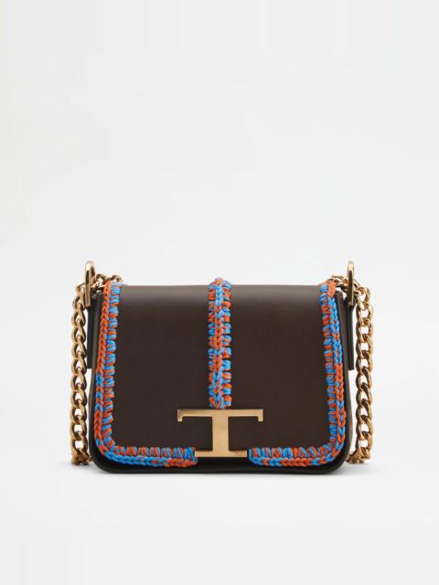 Tod's TIMELESS CROSSBODY BAG IN LEATHER MINI - BROWN