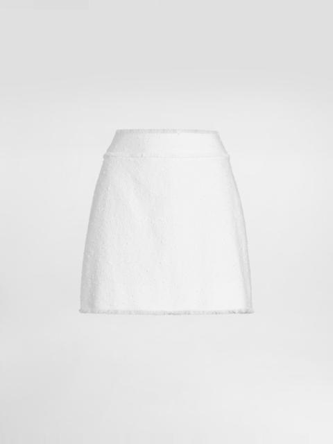 Dolce & Gabbana Cotton raschel tweed miniskirt