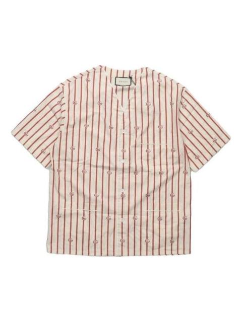 GUCCI Double G stripe bowling shirt