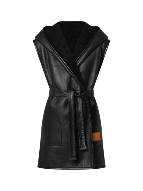 Louis Vuitton Reversible Shearling Sleeveless Wrap Coat