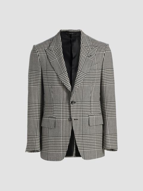 TOM FORD Men's Master Prince of Wales Wool Jacket - Black White
