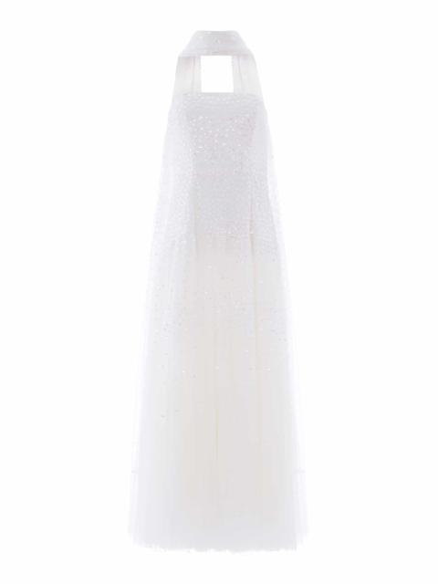 Needle & Thread Sunrise Sequin Strapless Cape Gown