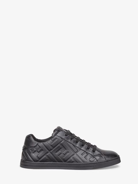 FENDI Black leather low-tops