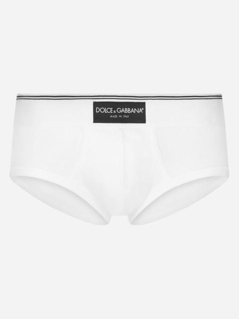 Dolce & Gabbana Two-way-stretch cotton Brando briefs with patch