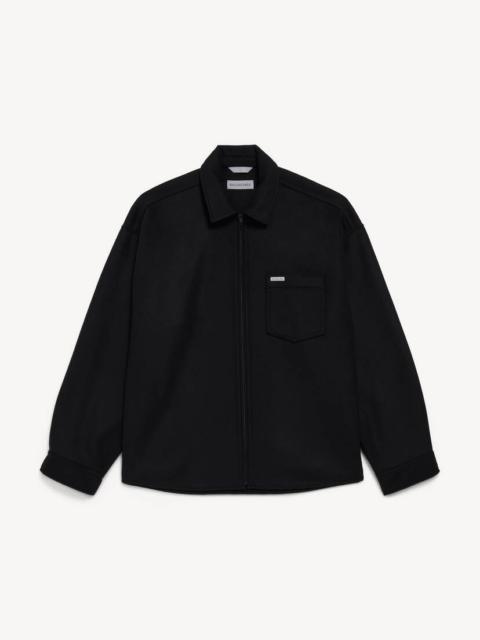 BALENCIAGA Men's Classic Collar Overshirt in Black