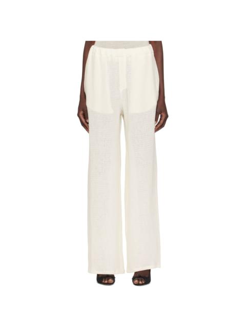 LUDOVIC DE SAINT SERNIN Off-White Elasticized Waistband Trousers