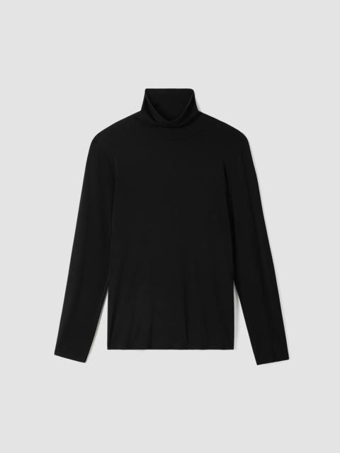 EILEEN FISHER Stretch Silk Jersey Scrunch Neck Top