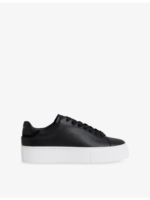 REISS Francesca Chunky-Sole Leather Low-Top Trainers