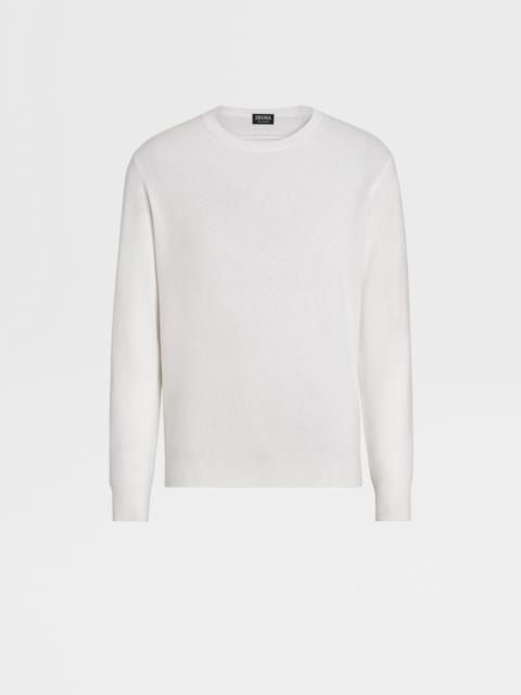 ZEGNA WHITE OASI CASHMERE CREWNECK