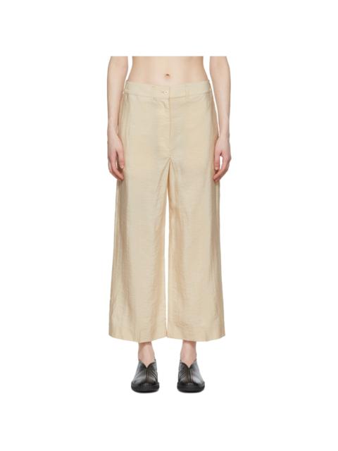 Beige Silk Trousers