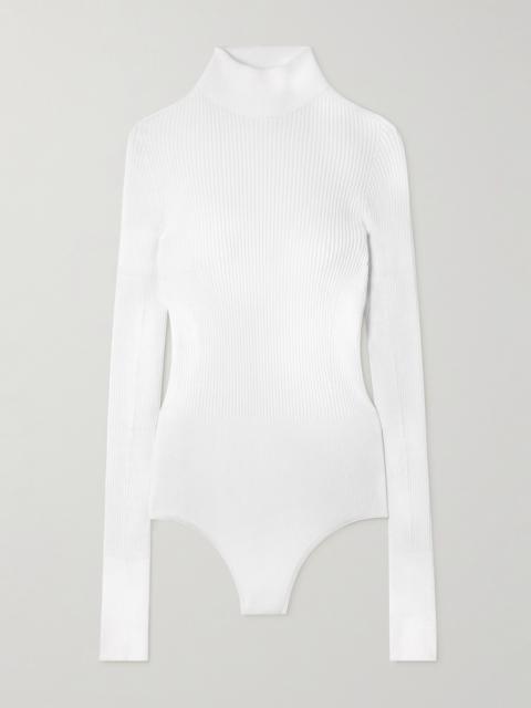 Alaïa Ribbed-knit Turtleneck Bodysuit