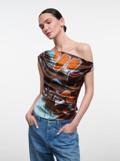 STAUD STAUD PHARE SILK TOP BUTTERFLY SKY