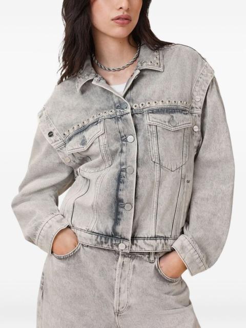 ALLSAINTS eyelet-embellished denim jacket