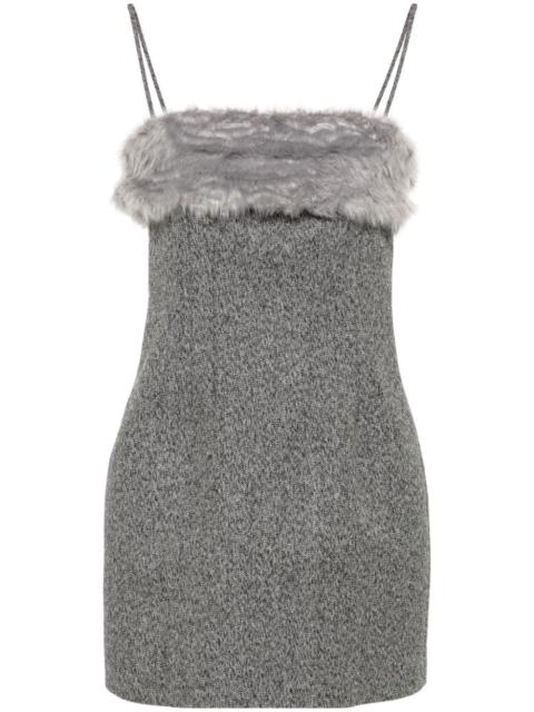 MSGM faux-fur trim mini dress