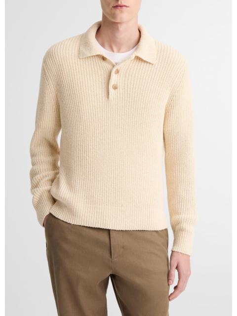 Vince Shaker Italian Cotton-Blend Polo Sweater