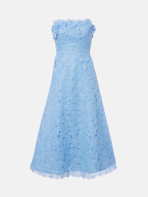 COSTARELLOS Anessa embroidered organza cocktail dress